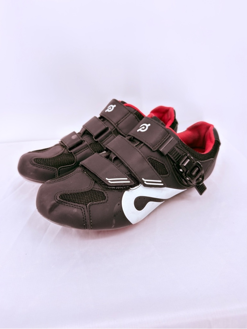 Peloton Cycling Shoes Size 42 EU Black Red Clip-In Spin Bike Shoes Delta Cleats